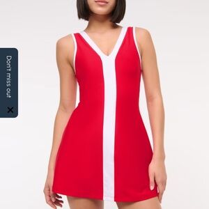 YPB SCULPTLUX V NECK MINI ATHLETIC DRESS RED SMALL NEW WITH TAGS